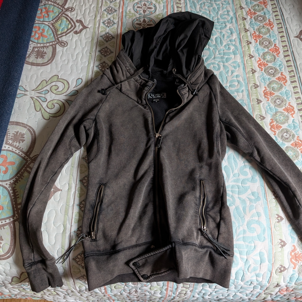 Black & Brown Zip-Up Hoodie